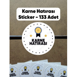 133 Adet Karne Hatırası Yapışkanlı Karne Öğretmen Etiketi Okul Hediye Öğrenci Çıkartması