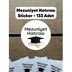 133 Adet Mezuniyet Hatırası Yapışkanlı Sticker Karne Öğretmen Etiketi Okul Hediye Tören Çıkartma