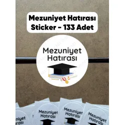 133 Adet Mezuniyet Hatırası Yapışkanlı Sticker Karne Öğretmen Etiketi Okul Hediye Tören Çıkartma