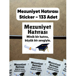 133 Adet Mezuniyet Hatırası Yapışkanlı Sticker Karne Öğretmen Etiketi Okul Hediye Veda Çıkartması