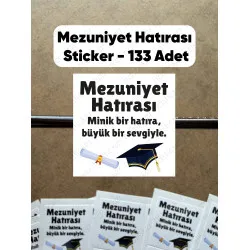 133 Adet Mezuniyet Hatırası Yapışkanlı Sticker Karne Öğretmen Etiketi Okul Hediye Veda Çıkartması