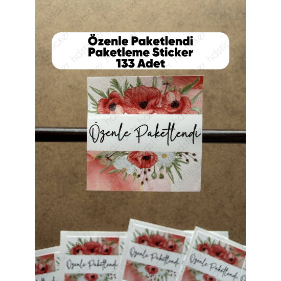 133 Adet Özenle Paketlendi Teşekkür Etiketi Hediye Paketi Paketleme Sticker Yapışkanlı Çıkartma 133 Adet Özenle Paketlendi Teşekkür Etiketi Hediye Paketi Paketleme Sticker Yapışkanlı Çıkartma