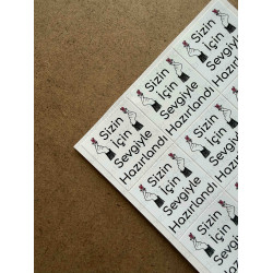 133 Adet Sizin İçin Sevgiyle Hazırlandı Teşekkür Etiketi Hediye Paketleme Sticker Çıkartma