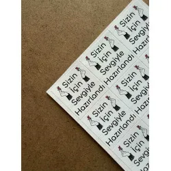 133 Adet Sizin İçin Sevgiyle Hazırlandı Teşekkür Etiketi Hediye Paketleme Sticker Çıkartma