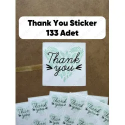 133 Adet Thank You Sticker Teşekkür Etiketi Butik Kargo Sipariş Ambalaj Paketleme Çıkartma