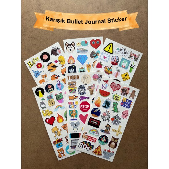 144 Adet Karışık Temalı Sticker Seti - Bullet Journal, Ajanda, Defter, Laptop Çıkartma 144 Adet Karışık Temalı Sticker Seti - Bullet Journal, Ajanda, Defter, Laptop Çıkartma