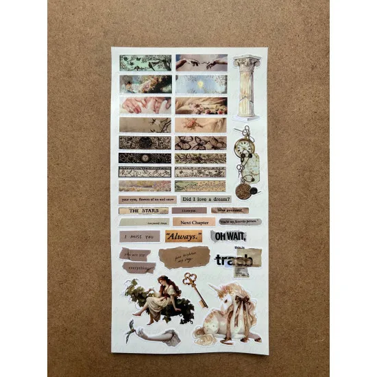 146 Adet Vintage Temalı Sticker Seti Planner Ajanda Art Laptop Tablet Telefon Bullet Journal Etiket