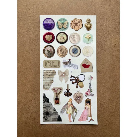 146 Adet Vintage Temalı Sticker Seti Planner Ajanda Art Laptop Tablet Telefon Bullet Journal Etiket