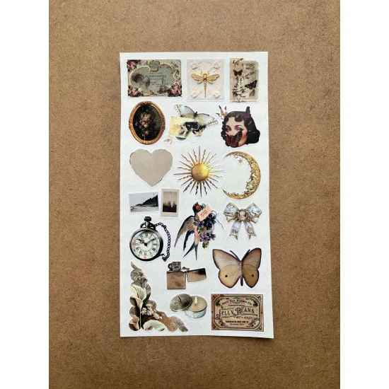 146 Adet Vintage Temalı Sticker Seti Planner Ajanda Art Laptop Tablet Telefon Bullet Journal Etiket