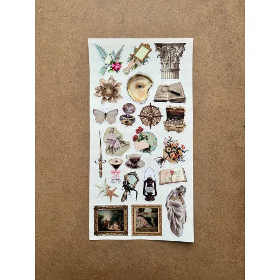 146 Adet Vintage Temalı Sticker Seti Planner Ajanda Art Laptop Tablet Telefon Bullet Journal Etiket