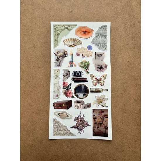 146 Adet Vintage Temalı Sticker Seti Planner Ajanda Art Laptop Tablet Telefon Bullet Journal Etiket