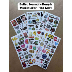 158 Adet Karışık Sanat Komik Art Bullet Journal Defter Ajanda Laptop Sticker Etiket Çıkartma Seti