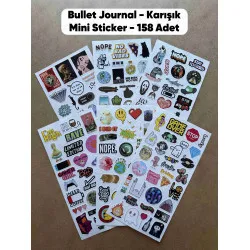 158 Adet Karışık Sanat Komik Art Bullet Journal Defter Ajanda Laptop Sticker Etiket Çıkartma Seti