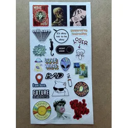158 Adet Karışık Sanat Komik Art Bullet Journal Defter Ajanda Laptop Sticker Etiket Çıkartma Seti