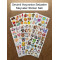 190 Adet Sevimli Etiket Kedi, Çiçek, Sebze, Pasta, Hayvan, Meyve Öğretici Çocuk Odası Sticker Seti