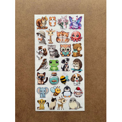 190 Adet Sevimli Etiket Kedi, Çiçek, Sebze, Pasta, Hayvan, Meyve Öğretici Çocuk Odası Sticker Seti