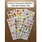 190 Adet Sevimli Etiket Kedi, Çiçek, Sebze, Pasta, Hayvan, Meyve Öğretici Çocuk Odası Sticker Seti