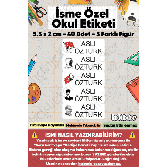 200 Adet Atatürk Desenli İsme Özel Okul Etiketi Kişiye Özel İsim Baskılı Kalem Defter Kitap Matara Beslenme Çantası Kreş Anaokulu Öğrenci Sticker Seti Suya Dayanıklı Silinmez Folyo Çıkartma 200 Adet Atatürk Desenli İsme Özel Okul Etiketi Kişiye Özel İsim Baskılı Kalem Defter Kitap Matara Beslenme Çantası Kreş Anaokulu Öğrenci Sticker Seti Suya Dayanıklı Silinmez Folyo Çıkartma