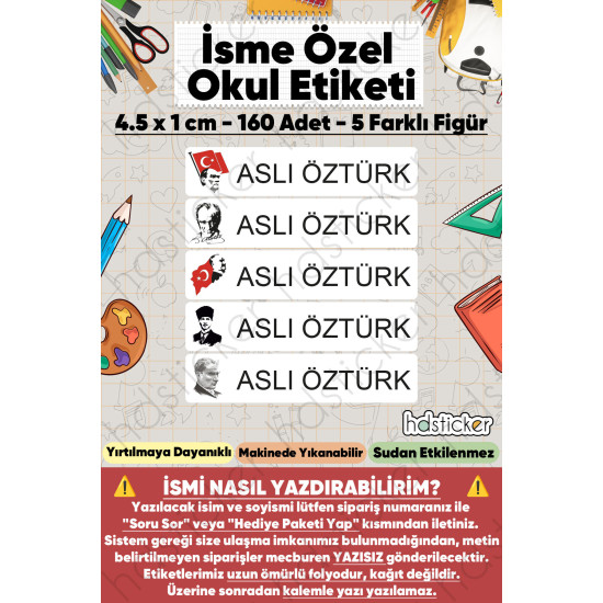 200 Adet Atatürk Desenli İsme Özel Okul Etiketi Kişiye Özel İsim Baskılı Kalem Defter Kitap Matara Beslenme Çantası Kreş Anaokulu Öğrenci Sticker Seti Suya Dayanıklı Silinmez Folyo Çıkartma 200 Adet Atatürk Desenli İsme Özel Okul Etiketi Kişiye Özel İsim Baskılı Kalem Defter Kitap Matara Beslenme Çantası Kreş Anaokulu Öğrenci Sticker Seti Suya Dayanıklı Silinmez Folyo Çıkartma