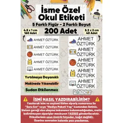 200 Adet Basketbol Desenli İsme Özel Okul Etiketi Kişiye Özel İsim Baskılı Kalem Defter Kitap Matara Beslenme Çantası Kreş Anaokulu Öğrenci Sticker Seti Suya Dayanıklı Silinmez Folyo Çıkartma