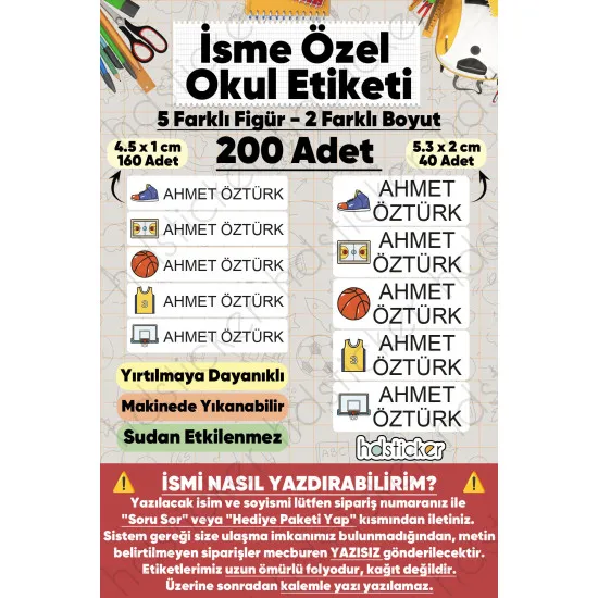 200 Adet Basketbol Desenli İsme Özel Okul Etiketi Kişiye Özel İsim Baskılı Kalem Defter Kitap Matara Beslenme Çantası Kreş Anaokulu Öğrenci Sticker Seti Suya Dayanıklı Silinmez Folyo Çıkartma 200 Adet Basketbol Desenli İsme Özel Okul Etiketi Kişiye Özel İsim Baskılı Kalem Defter Kitap Matara Beslenme Çantası Kreş Anaokulu Öğrenci Sticker Seti Suya Dayanıklı Silinmez Folyo Çıkartma