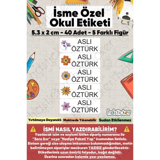200 Adet Çiçek Desenli İsme Özel Okul Etiketi Kişiye Özel İsim Baskılı Kalem Defter Kitap Matara Beslenme Çantası Kreş Anaokulu Öğrenci Sticker Seti Suya Dayanıklı Silinmez Yıkanabilir Folyo Çıkartma 200 Adet Çiçek Desenli İsme Özel Okul Etiketi Kişiye Özel İsim Baskılı Kalem Defter Kitap Matara Beslenme Çantası Kreş Anaokulu Öğrenci Sticker Seti Suya Dayanıklı Silinmez Yıkanabilir Folyo Çıkartma