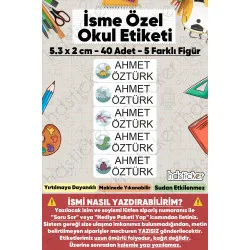 200 Adet Dinazor Desenli İsme Özel Okul Etiketi Kişiye Özel İsim Baskılı Kalem Defter Kitap Matara Beslenme Çantası Kreş Anaokulu Öğrenci Sticker Seti Suya Dayanıklı Silinmez Folyo Çıkartma