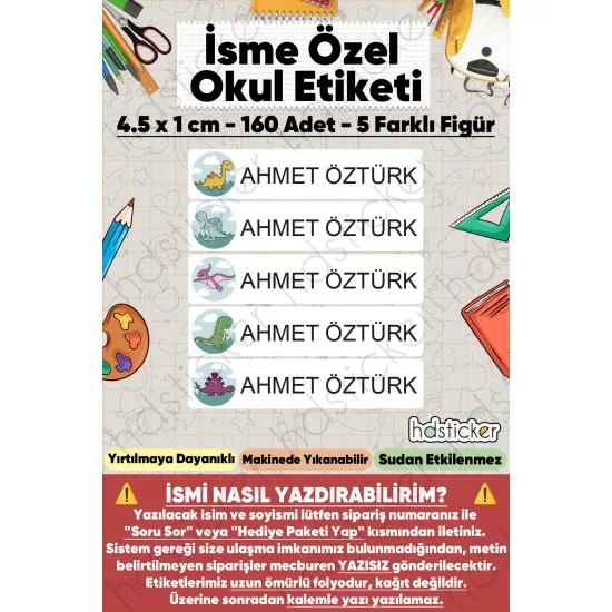 200 Adet Dinazor Desenli İsme Özel Okul Etiketi Kişiye Özel İsim Baskılı Kalem Defter Kitap Matara Beslenme Çantası Kreş Anaokulu Öğrenci Sticker Seti Suya Dayanıklı Silinmez Folyo Çıkartma 200 Adet Dinazor Desenli İsme Özel Okul Etiketi Kişiye Özel İsim Baskılı Kalem Defter Kitap Matara Beslenme Çantası Kreş Anaokulu Öğrenci Sticker Seti Suya Dayanıklı Silinmez Folyo Çıkartma