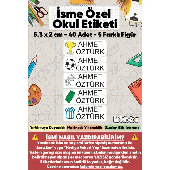 200 Adet Futbol Desenli İsme Özel Okul Etiketi Kişiye Özel İsim Baskılı Kalem Defter Kitap Matara Beslenme Çantası Kreş Anaokulu Öğrenci Sticker Seti Suya Dayanıklı Silinmez Folyo Yıkanabilir Çıkartma 200 Adet Futbol Desenli İsme Özel Okul Etiketi Kişiye Özel İsim Baskılı Kalem Defter Kitap Matara Beslenme Çantası Kreş Anaokulu Öğrenci Sticker Seti Suya Dayanıklı Silinmez Folyo Yıkanabilir Çıkartma