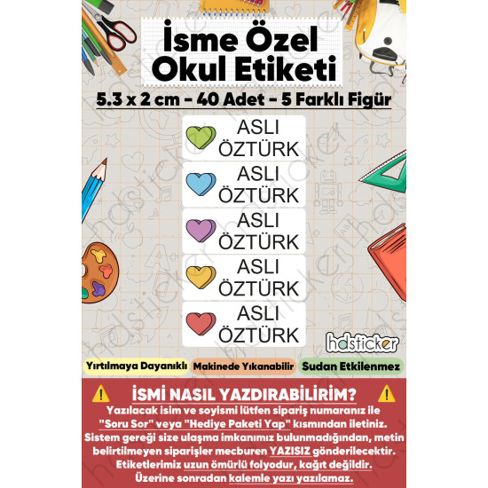 200 Adet Kalp Desenli İsme Özel Okul Etiketi Kişiye Özel İsim Baskılı Kalem Defter Kitap Matara Beslenme Çantası Kreş Anaokulu Öğrenci Sticker Seti Suya Dayanıklı Silinmez Yıkanabilir Folyo Çıkartma 200 Adet Kalp Desenli İsme Özel Okul Etiketi Kişiye Özel İsim Baskılı Kalem Defter Kitap Matara Beslenme Çantası Kreş Anaokulu Öğrenci Sticker Seti Suya Dayanıklı Silinmez Yıkanabilir Folyo Çıkartma