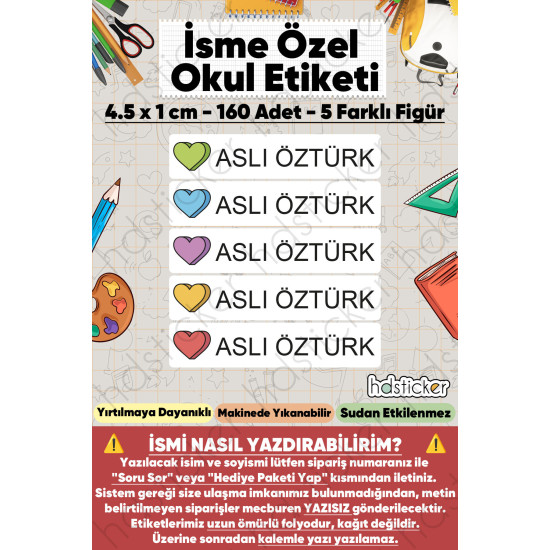 200 Adet Kalp Desenli İsme Özel Okul Etiketi Kişiye Özel İsim Baskılı Kalem Defter Kitap Matara Beslenme Çantası Kreş Anaokulu Öğrenci Sticker Seti Suya Dayanıklı Silinmez Yıkanabilir Folyo Çıkartma 200 Adet Kalp Desenli İsme Özel Okul Etiketi Kişiye Özel İsim Baskılı Kalem Defter Kitap Matara Beslenme Çantası Kreş Anaokulu Öğrenci Sticker Seti Suya Dayanıklı Silinmez Yıkanabilir Folyo Çıkartma