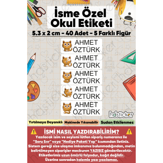 200 Adet Kedi Desenli İsme Özel Okul Etiketi Kişiye Özel İsim Baskılı Kalem Defter Kitap Matara Beslenme Çantası Kreş Anaokulu Öğrenci Sticker Seti Suya Dayanıklı Silinmez Folyo Yıkanabilir Çıkartma 200 Adet Kedi Desenli İsme Özel Okul Etiketi Kişiye Özel İsim Baskılı Kalem Defter Kitap Matara Beslenme Çantası Kreş Anaokulu Öğrenci Sticker Seti Suya Dayanıklı Silinmez Folyo Yıkanabilir Çıkartma