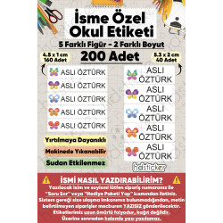 200 Adet Kelebek Desenli İsme Özel Okul Etiketi Kişiye Özel İsim Baskılı Kalem Defter Kitap Matara Beslenme Çantası Kreş Anaokulu Öğrenci Sticker Seti Suya Dayanıklı Silinmez Folyo Çıkartma 200 Adet Kelebek Desenli İsme Özel Okul Etiketi Kişiye Özel İsim Baskılı Kalem Defter Kitap Matara Beslenme Çantası Kreş Anaokulu Öğrenci Sticker Seti Suya Dayanıklı Silinmez Folyo Çıkartma