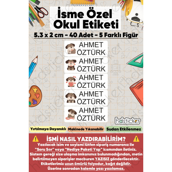 200 Adet Köpek Desenli İsme Özel Okul Etiketi Kişiye Özel İsim Baskılı Kalem Defter Kitap Matara Beslenme Çantası Kreş Anaokulu Öğrenci Sticker Seti Suya Dayanıklı Silinmez Folyo Yıkanabilir Çıkartma 200 Adet Köpek Desenli İsme Özel Okul Etiketi Kişiye Özel İsim Baskılı Kalem Defter Kitap Matara Beslenme Çantası Kreş Anaokulu Öğrenci Sticker Seti Suya Dayanıklı Silinmez Folyo Yıkanabilir Çıkartma