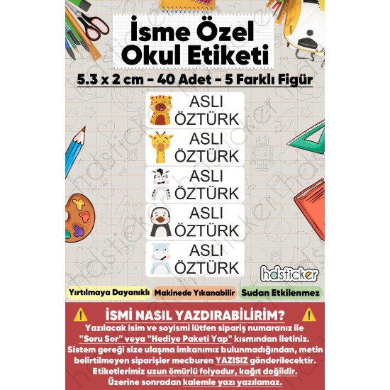 200 Adet Safari Hayvanları Desenli İsme Özel Okul Etiketi Kişiye Özel İsim Baskılı Kalem Defter Kitap Matara Beslenme Çantası Kreş Anaokulu Öğrenci Sticker Seti Suya Dayanıklı Silinmez Folyo Çıkartma 200 Adet Safari Hayvanları Desenli İsme Özel Okul Etiketi Kişiye Özel İsim Baskılı Kalem Defter Kitap Matara Beslenme Çantası Kreş Anaokulu Öğrenci Sticker Seti Suya Dayanıklı Silinmez Folyo Çıkartma