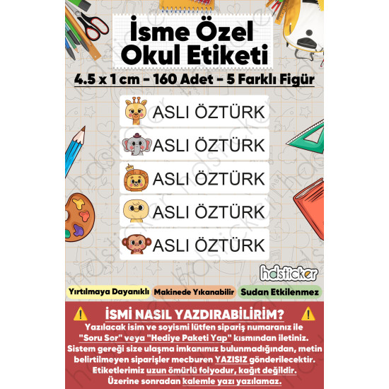 200 Adet Sevimli Hayvanlar Desenli İsme Özel Okul Etiketi Kişiye Özel İsim Baskılı Kalem Defter Kitap Matara Beslenme Çantası Kreş Anaokulu Öğrenci Sticker Seti Suya Dayanıklı Silinmez Folyo Çıkartma 200 Adet Sevimli Hayvanlar Desenli İsme Özel Okul Etiketi Kişiye Özel İsim Baskılı Kalem Defter Kitap Matara Beslenme Çantası Kreş Anaokulu Öğrenci Sticker Seti Suya Dayanıklı Silinmez Folyo Çıkartma