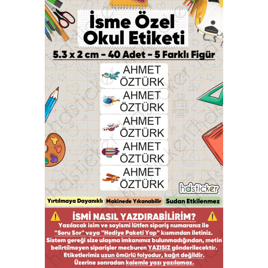 200 Adet Uçak Desenli İsme Özel Okul Etiketi Kişiye Özel İsim Baskılı Kalem Defter Kitap Matara Beslenme Çantası Kreş Anaokulu Öğrenci Sticker Seti Suya Dayanıklı Silinmez Folyo Yıkanabilir Çıkartma 200 Adet Uçak Desenli İsme Özel Okul Etiketi Kişiye Özel İsim Baskılı Kalem Defter Kitap Matara Beslenme Çantası Kreş Anaokulu Öğrenci Sticker Seti Suya Dayanıklı Silinmez Folyo Yıkanabilir Çıkartma
