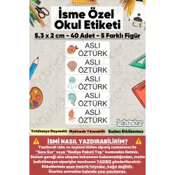 200 Adet Deniz Desenli İsme Özel Okul Etiketi Kişiye Özel İsim Baskılı Kalem Defter Kitap Matara Beslenme Çantası Kreş Anaokulu Öğrenci Sticker Seti Suya Dayanıklı Silinmez Yıkanabilir Folyo Çıkartma