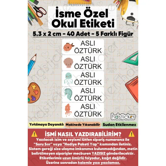 200 Adet Deniz Desenli İsme Özel Okul Etiketi Kişiye Özel İsim Baskılı Kalem Defter Kitap Matara Beslenme Çantası Kreş Anaokulu Öğrenci Sticker Seti Suya Dayanıklı Silinmez Yıkanabilir Folyo Çıkartma 200 Adet Deniz Desenli İsme Özel Okul Etiketi Kişiye Özel İsim Baskılı Kalem Defter Kitap Matara Beslenme Çantası Kreş Anaokulu Öğrenci Sticker Seti Suya Dayanıklı Silinmez Yıkanabilir Folyo Çıkartma