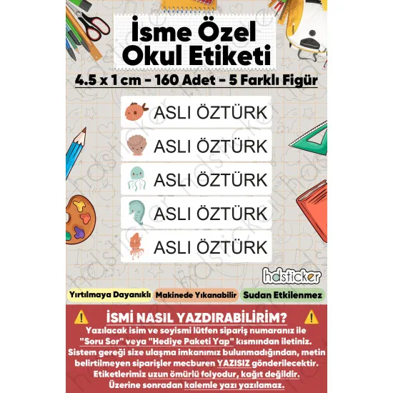 200 Adet Deniz Desenli İsme Özel Okul Etiketi Kişiye Özel İsim Baskılı Kalem Defter Kitap Matara Beslenme Çantası Kreş Anaokulu Öğrenci Sticker Seti Suya Dayanıklı Silinmez Yıkanabilir Folyo Çıkartma 200 Adet Deniz Desenli İsme Özel Okul Etiketi Kişiye Özel İsim Baskılı Kalem Defter Kitap Matara Beslenme Çantası Kreş Anaokulu Öğrenci Sticker Seti Suya Dayanıklı Silinmez Yıkanabilir Folyo Çıkartma