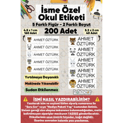 200 Adet Sevimli Hayvanlar Desenli İsme Özel Okul Etiketi Kişiye Özel İsim Baskılı Kalem Defter Kitap Matara Beslenme Çantası Kreş Anaokulu Öğrenci Sticker Seti Suya Dayanıklı Silinmez Folyo Çıkartma 200 Adet Sevimli Hayvanlar Desenli İsme Özel Okul Etiketi Kişiye Özel İsim Baskılı Kalem Defter Kitap Matara Beslenme Çantası Kreş Anaokulu Öğrenci Sticker Seti Suya Dayanıklı Silinmez Folyo Çıkartma