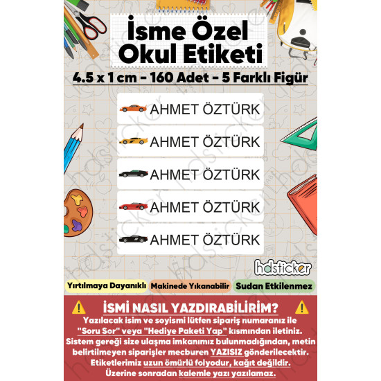 200 Adet Araba Desenli İsme Özel Okul Etiketi Kişiye Özel İsim Baskılı Kalem Defter Kitap Matara Beslenme Çantası Kreş Anaokulu Öğrenci Sticker Seti Suya Dayanıklı Silinmez Yıkanabilir Folyo Çıkartma 200 Adet Araba Desenli İsme Özel Okul Etiketi Kişiye Özel İsim Baskılı Kalem Defter Kitap Matara Beslenme Çantası Kreş Anaokulu Öğrenci Sticker Seti Suya Dayanıklı Silinmez Yıkanabilir Folyo Çıkartma