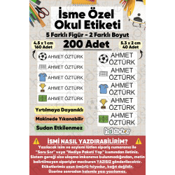 200 Adet Futbol Desenli İsme Özel Okul Etiketi Kişiye Özel İsim Baskılı Kalem Defter Kitap Matara Beslenme Çantası Kreş Anaokulu Öğrenci Sticker Seti Suya Dayanıklı Silinmez Folyo Yıkanabilir Çıkartma 200 Adet Futbol Desenli İsme Özel Okul Etiketi Kişiye Özel İsim Baskılı Kalem Defter Kitap Matara Beslenme Çantası Kreş Anaokulu Öğrenci Sticker Seti Suya Dayanıklı Silinmez Folyo Yıkanabilir Çıkartma