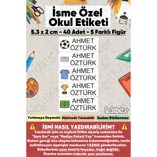 200 Adet Futbol Desenli İsme Özel Okul Etiketi Kişiye Özel İsim Baskılı Kalem Defter Kitap Matara Beslenme Çantası Kreş Anaokulu Öğrenci Sticker Seti Suya Dayanıklı Silinmez Folyo Yıkanabilir Çıkartma 200 Adet Futbol Desenli İsme Özel Okul Etiketi Kişiye Özel İsim Baskılı Kalem Defter Kitap Matara Beslenme Çantası Kreş Anaokulu Öğrenci Sticker Seti Suya Dayanıklı Silinmez Folyo Yıkanabilir Çıkartma