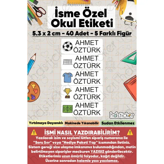 200 Adet Futbol Desenli İsme Özel Okul Etiketi Kişiye Özel İsim Baskılı Kalem Defter Kitap Matara Beslenme Çantası Kreş Anaokulu Öğrenci Sticker Seti Suya Dayanıklı Silinmez Folyo Yıkanabilir Çıkartma 200 Adet Futbol Desenli İsme Özel Okul Etiketi Kişiye Özel İsim Baskılı Kalem Defter Kitap Matara Beslenme Çantası Kreş Anaokulu Öğrenci Sticker Seti Suya Dayanıklı Silinmez Folyo Yıkanabilir Çıkartma