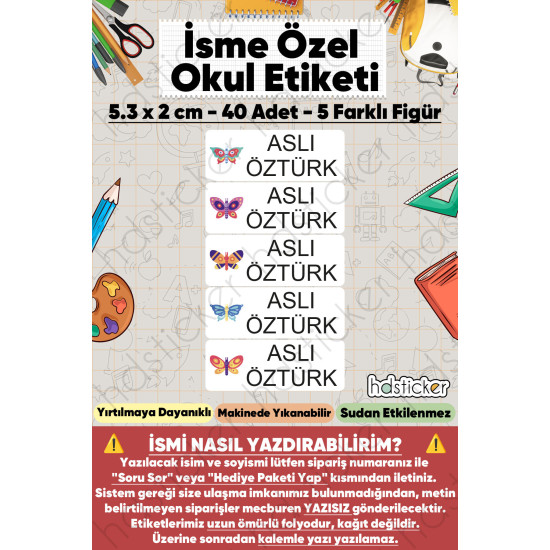 200 Adet Kelebek Desenli İsme Özel Okul Etiketi Kişiye Özel İsim Baskılı Kalem Defter Kitap Matara Beslenme Çantası Kreş Anaokulu Öğrenci Sticker Seti Suya Dayanıklı Silinmez Folyo Çıkartma 200 Adet Kelebek Desenli İsme Özel Okul Etiketi Kişiye Özel İsim Baskılı Kalem Defter Kitap Matara Beslenme Çantası Kreş Anaokulu Öğrenci Sticker Seti Suya Dayanıklı Silinmez Folyo Çıkartma