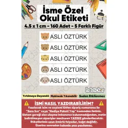 200 Adet Sevimli Hayvanlar Desenli İsme Özel Okul Etiketi Kişiye Özel İsim Baskılı Kalem Defter Kitap Matara Beslenme Çantası Kreş Anaokulu Öğrenci Sticker Seti Suya Dayanıklı Silinmez Folyo Çıkartma