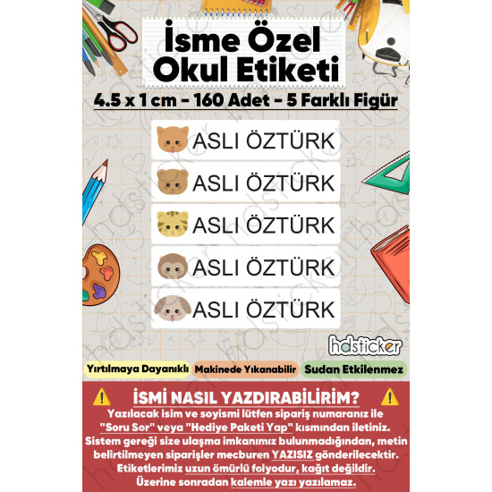 200 Adet Sevimli Hayvanlar Desenli İsme Özel Okul Etiketi Kişiye Özel İsim Baskılı Kalem Defter Kitap Matara Beslenme Çantası Kreş Anaokulu Öğrenci Sticker Seti Suya Dayanıklı Silinmez Folyo Çıkartma 200 Adet Sevimli Hayvanlar Desenli İsme Özel Okul Etiketi Kişiye Özel İsim Baskılı Kalem Defter Kitap Matara Beslenme Çantası Kreş Anaokulu Öğrenci Sticker Seti Suya Dayanıklı Silinmez Folyo Çıkartma