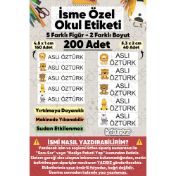 200 Adet Sevimli Hayvanlar Desenli İsme Özel Okul Etiketi Kişiye Özel İsim Baskılı Kalem Defter Kitap Matara Beslenme Çantası Kreş Anaokulu Öğrenci Sticker Seti Suya Dayanıklı Silinmez Folyo Çıkartma 200 Adet Sevimli Hayvanlar Desenli İsme Özel Okul Etiketi Kişiye Özel İsim Baskılı Kalem Defter Kitap Matara Beslenme Çantası Kreş Anaokulu Öğrenci Sticker Seti Suya Dayanıklı Silinmez Folyo Çıkartma