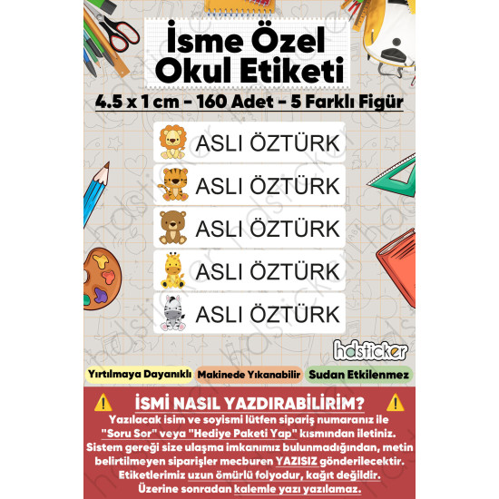 200 Adet Sevimli Hayvanlar Desenli İsme Özel Okul Etiketi Kişiye Özel İsim Baskılı Kalem Defter Kitap Matara Beslenme Çantası Kreş Anaokulu Öğrenci Sticker Seti Suya Dayanıklı Silinmez Folyo Çıkartma 200 Adet Sevimli Hayvanlar Desenli İsme Özel Okul Etiketi Kişiye Özel İsim Baskılı Kalem Defter Kitap Matara Beslenme Çantası Kreş Anaokulu Öğrenci Sticker Seti Suya Dayanıklı Silinmez Folyo Çıkartma
